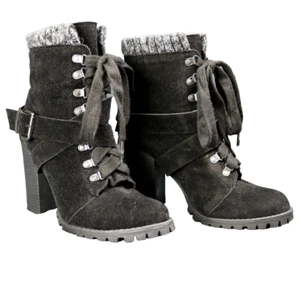 ShoeDazzle Bethany Suela Tacón Alto Botín Microgamuza Tacón Alto Negro 8/UK6 - Imagen 1 de 11