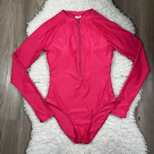 Trina Turk half zip paddle suit rashguard Size M Medium Pink - Picture 1 of 8