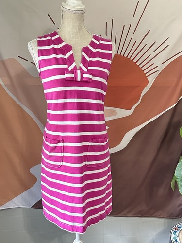 Abito Kate Spade taglia M Medium donna rosa e bianco righe cambio fiocco viaggio
