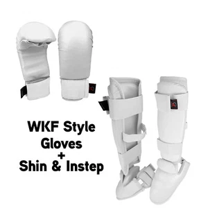 Guantes de Karate Estilo WKF Blancos y Equipo de Empuñadura Conjunto de Torneo de Competición - Imagen 1 de 2