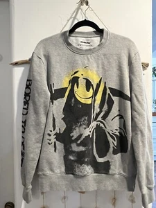 Brandalised Elevenparis BANKSY Bored Reaper Gray Sweatshirt, size L - Picture 1 of 8