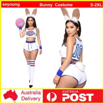 Women Space Jam Lola Bunny Cosplay Costume Easter Rabbit Outfits Carnival Party — 第 1/4 张图片