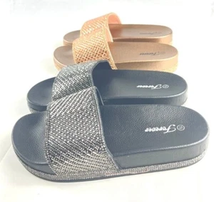 Women Slip on Rhinestones Sandals Slippers Shoes new flip flop on sales - Picture 1 of 8