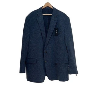 Navy Blue Men's Blazer Jacket Size 52 Long Stafford Stretch Comfort Two Button - Picture 1 of 15
