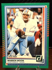 Warren Moon Green Press Proof-2025 Panini Donruss #186 Houston Oilers NFL - Picture 1 of 2