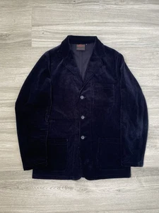 Vetra Corduroy Chore French Work Blazer Jacket Navy Blue Size L - Picture 1 of 18