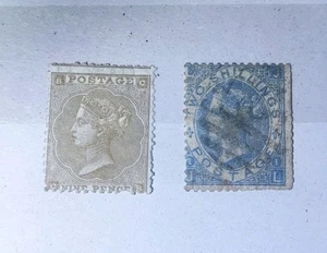 Two QV Stamps β SG110 9d Straw 'Emblems' & SG118 2s Blue 'Spray of Rose' (Used) - Picture 1 of 4