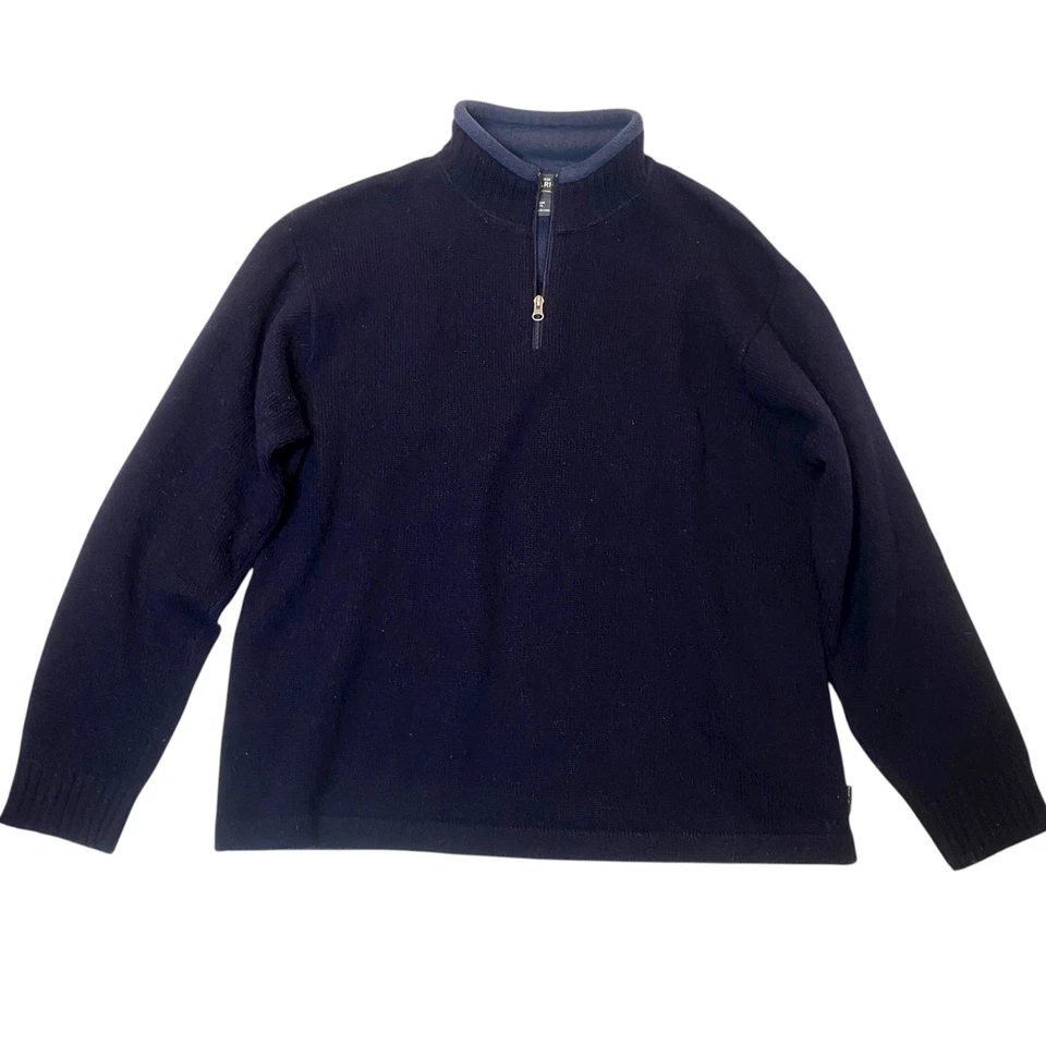 Woolrich Quarter Zip Wool Pullover Sweater Mens XL Navy Heritage Preppy Normcore - Image 1 of 4