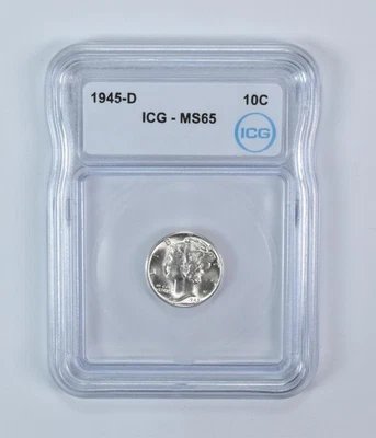 1945-D Mercury Dime MS65 ICG *3204 - Image 1 of 4