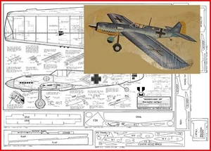 Midwest Model Airplane Plans (UC): Messerschmidt 109 33" Profile for .15 Engine - Picture 1 of 1