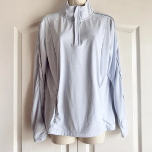 Mondetta Mock Neck Long Sleeve Running Activewear Pullover L Blue - Picture 1 of 10