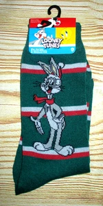 CALZINI UOMO LOONEY TUNES BUGS BUNNY NATALE VERDE GIROCOLLO (TAGLIA SCARPA 6-12) - Foto 1 di 1