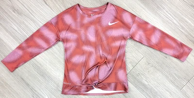 Nike Dri-Fit Girls Long Sleeve Graphic T-Shirt Size Large 6-7 Years Pink - Image 1 of 4