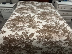 Pottery Barn Matine Toile Full Queen Duvet Cover Linen Blend Brown - Picture 1 of 6
