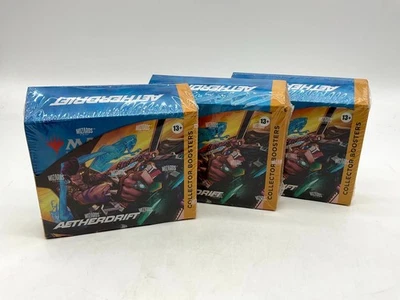 Lot of (3) Magic The Gathering Aetherdrift Collector Boosters Display Boxes - Image 1 of 2