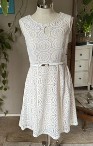 Mini Vestido Enfocus Studio Blanco Sin Mangas Línea A, Talla 12 - Imagen 1 de 8