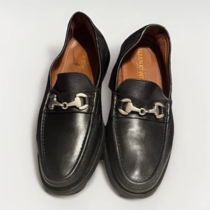 Mocasín italiano Allen Edmonds Arezzo cuero negro broca de caballo 9 D agotado $425 - Imagen 1 de 10