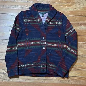 LRL Ralph Lauren Strickjacke Sweatshirt Gr. PM Aztec Southwestern Schalkragen - Bild 1 von 11