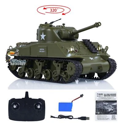 Tanque de combate 1/30 HengLong RC Sherman M4A3 3841-01 2.4G tanque teledirigido