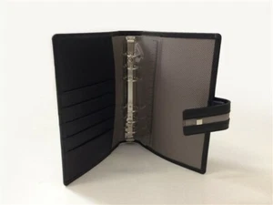 PORTA RUBRICA AGENDA AD ANELLI NAZARENO GABRIELLI ORGANIZER IN SIMIL PELLE NERO - Imagen 1 de 2