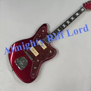 Guitarra Eléctrica Roja Jazzmaster HH P90 Cromo Pastilla Bloque Incrustación ENVÍO GRATUITO - Imagen 1 de 10