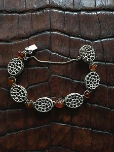 Vintage_Bracelet_Fischland_Bernstein_835 Silber_signiert_Deutsch 1960er Jahre - Bild 1 von 5