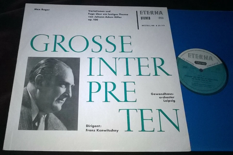 Rare Stereo LP Konwitschny Reger Hiller-Variations Eterna 8 25 113 Original ED1 - Image 1 of 2