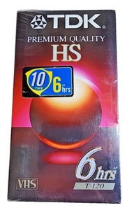 10 pack tdk t-120 hs premium quality 6 hour vcr vhs blank video tapes new sealed - Picture 1 of 4