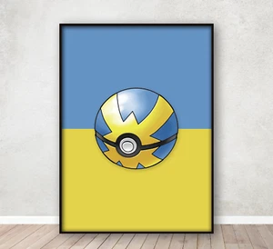 Póster de bola rápida de Pokémon dormitorio infantil estampado artístico de pared enmarcado A4 - Imagen 1 de 5
