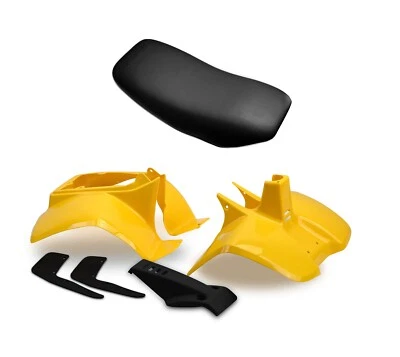 Plastics & Seat For Suzuki LT50 Yellow Front,Rear Fender,Nose Cone & Mudflaps - Image 1 of 3