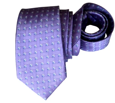 NORDSTROM MEN'S TIE PURPLE/GEOMETRIC WIDTH: 3.25" LENGTH 58" - Image 1 of 3