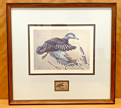 VTG 1984 Maryland Duck Stamp Print Framed Golden Sunset Carla Huber - Image 1 of 4