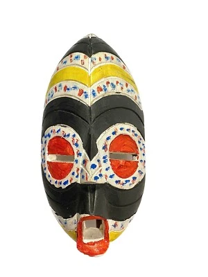 African Grebo War Mask Hand-Carved Wood Facepiece Mid-Century Tribal Decor-440 Foto 1 de 4