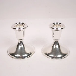 Pair of Empire Silver Co Sterling Weighted Candlesticks Candle Holders #371 - Picture 1 of 12