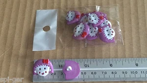 10x neue Kunststoff Mädchen/Puppe Gesicht lila & weiß Schaft Knöpfe Nähen Handarbeit - Bild 1 von 5