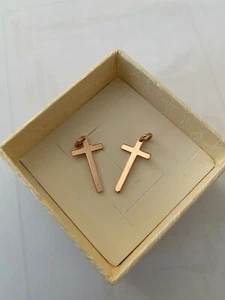 PICCOLI TESORI, Coppia crocifissi colore rame, Pair of copper-colored crucifixes - Foto 1 di 2