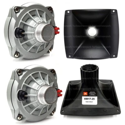 JBL  2 x D250-X Midrange Compression Drivers 2 x HM17-25 60x40 Horn Flares - Image 1 of 4