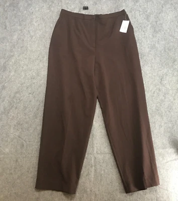 Laura Ashley Pants Womens Size 16 Dark Fudge Brown Tapered Trouser Stretch NWT - Image 1 of 4
