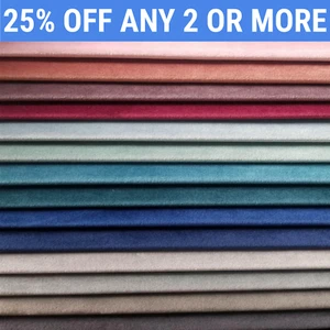 Plush Velvet Fabric - 137cm (54") Wide - 480gsm - Plain Upholstery Material - Picture 1 of 19