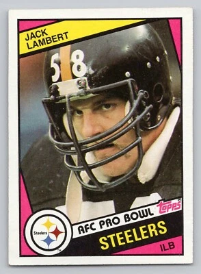 1984 Topps 167  Jack Lambert Pittsburgh Steelers Hof Football Card - Image 1 of 2