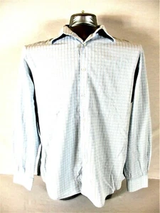 Camisa con botones de algodón Perry Ellis para hombre CITY FIT XL L/S AZUL MARRÓN A CUADROS ALGODÓN Y)pm1 - Imagen 1 de 8