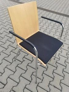 Thonet Freischwinger Besucherstuhl Stoff -Holz Stapelbar - Rechnung... - Bild 1 von 7