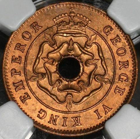 1943 NGC MS 65 RD Southern Rhodesia 1/2 Penny Full Red Coin (21091001C) Cover