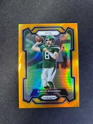 2023 Panini Prizm Aaron Rodgers Orange Prizm HOLO #227 Jets #d 211/249 - Image 1 of 2