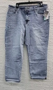 New Kut From The Kloth Lauren High Rise Straight Leg Crop Skinny Jean Blue Sz 16 - Picture 1 of 7