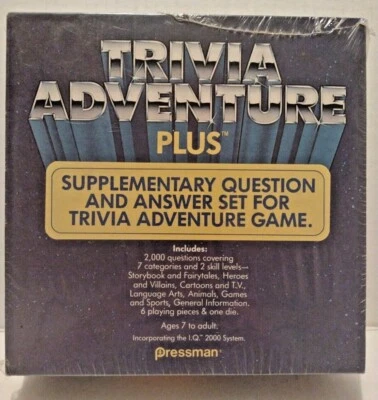 New Sealed Rare VTG 1984 Trivia Adventure Plus 2000 Questions Pressman ToysRUs - Image 1 of 4