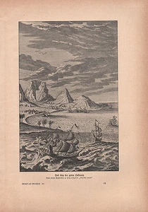 1903 ASTRONOMÍA IMPRESIÓN ALEMANA ~ EL CABO DE BUENA ESPERANZA BARCOS EN EL MAR - Imagen 1 de 2
