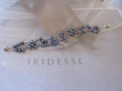 Pulsera Tiffany & Co. Iridesse Perlas Púrpura ~ Amatista Gris Plata Esterlina Foto 1 de 4