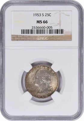 1953-S Washington Silver Quarter MS66 NGC - Image 1 of 2