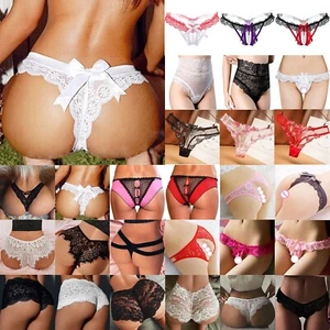 Women Sexy Lace French Knickers Ladies Briefs Underwear Crotchless Mesh pantiesゞ - Picture 1 of 31